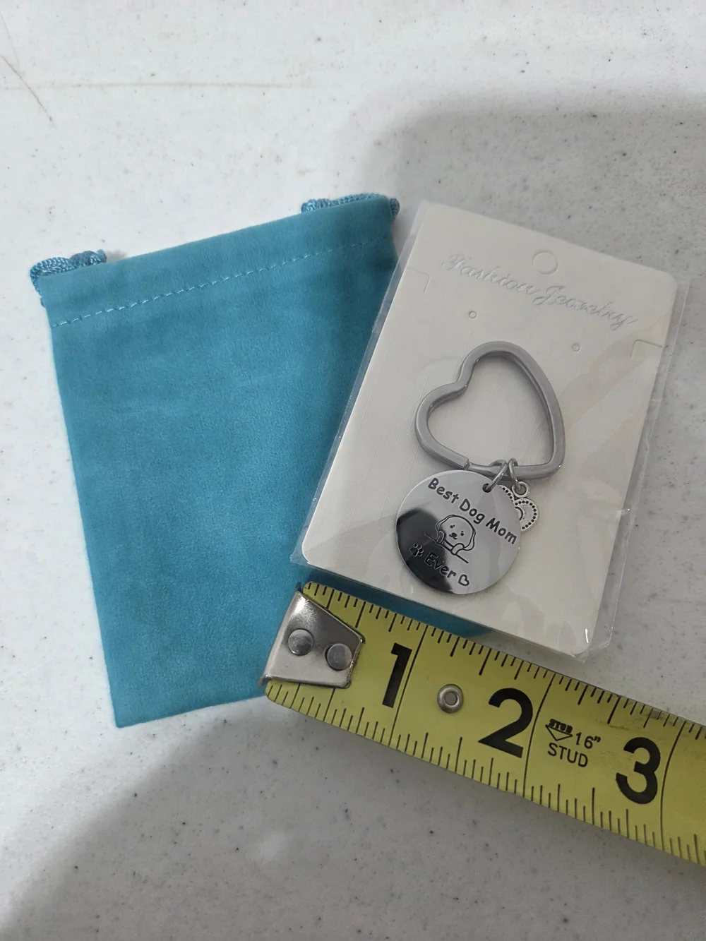 NWT Silver Heart Keychain 